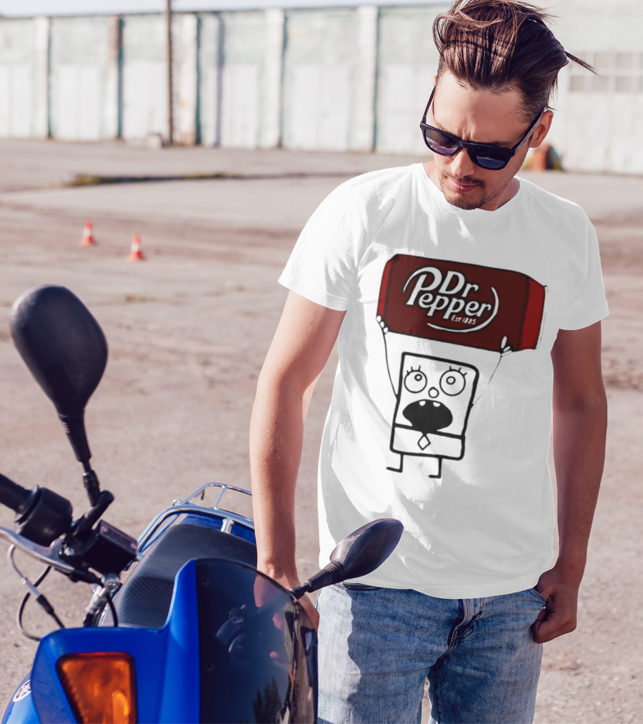 Dr Pepper Est 1885 Character Holding Red Can T-Shirt