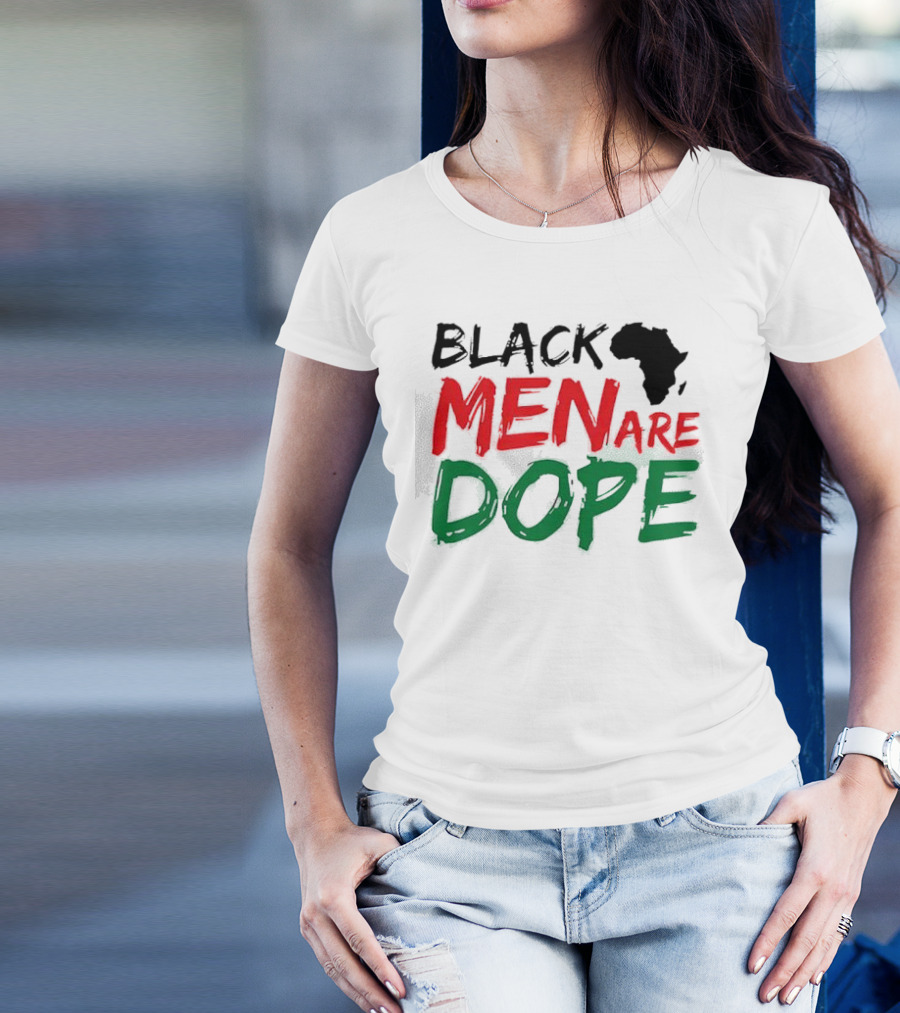 Black Men Are Dope Africa Silhouette Red Green T-Shirt