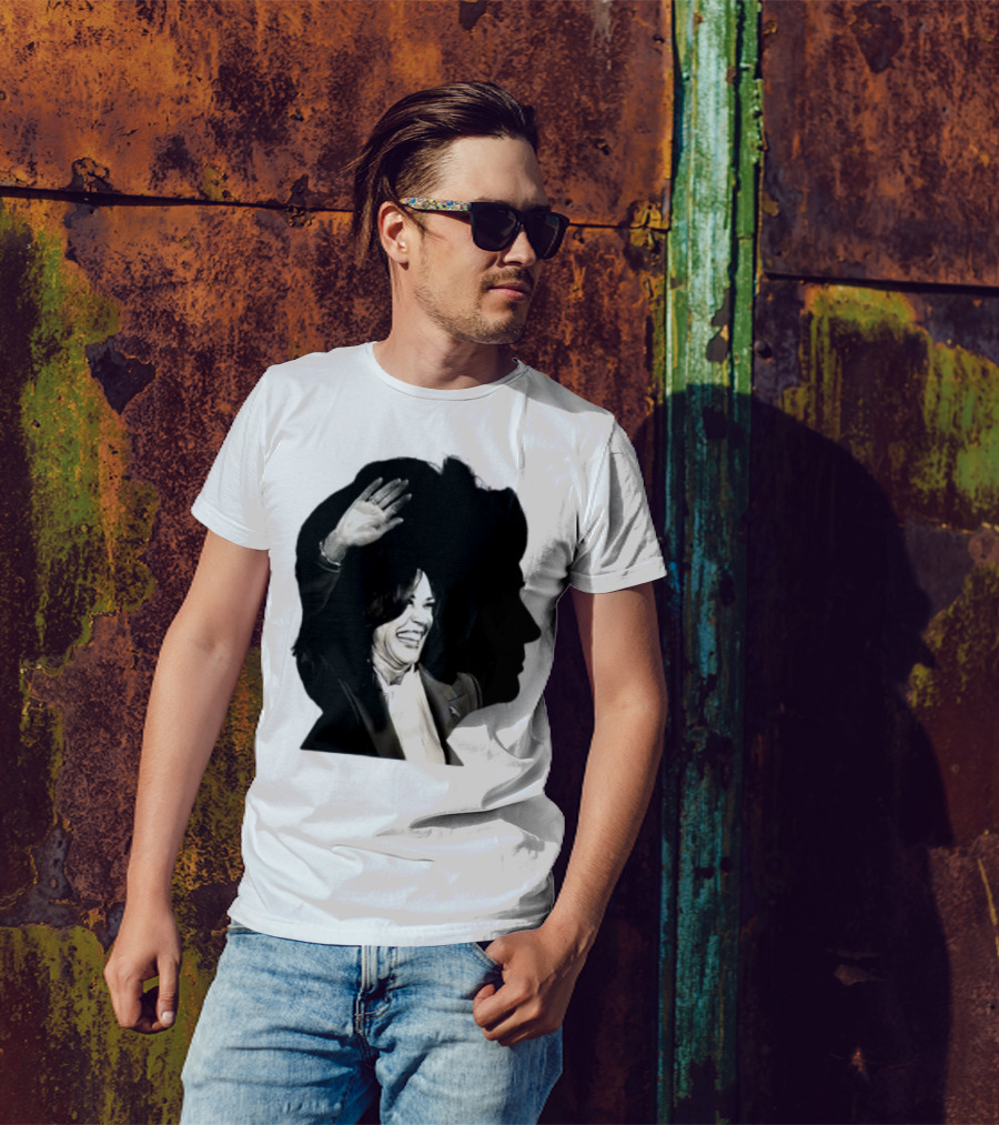 Kamala Harris Overlaid With Hillary Clinton Silhouette Image T-Shirt