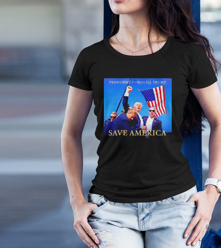 PRESIDENT DONALD J. TRUMP SAVE AMERICA FLAG EVENT T-Shirt