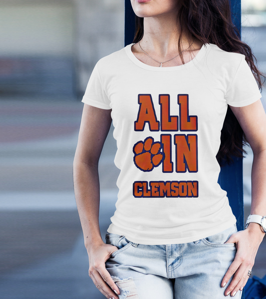 All In Clemson Tigers Football Paw T-Shirt