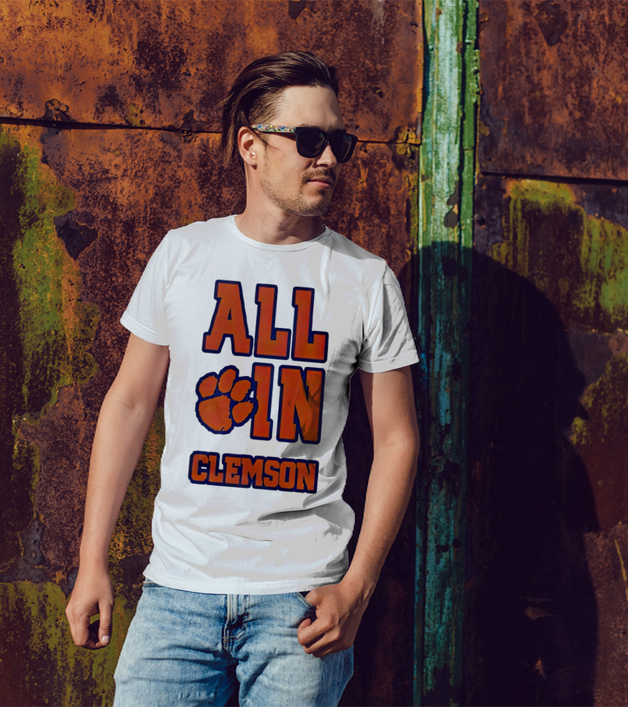 All In Clemson Tigers Football Paw T-Shirt