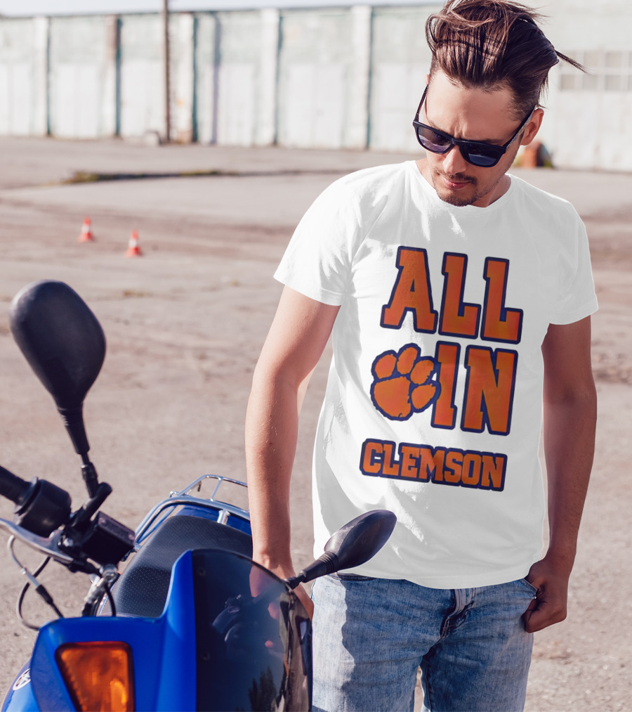 All In Clemson Tigers Football Paw T-Shirt