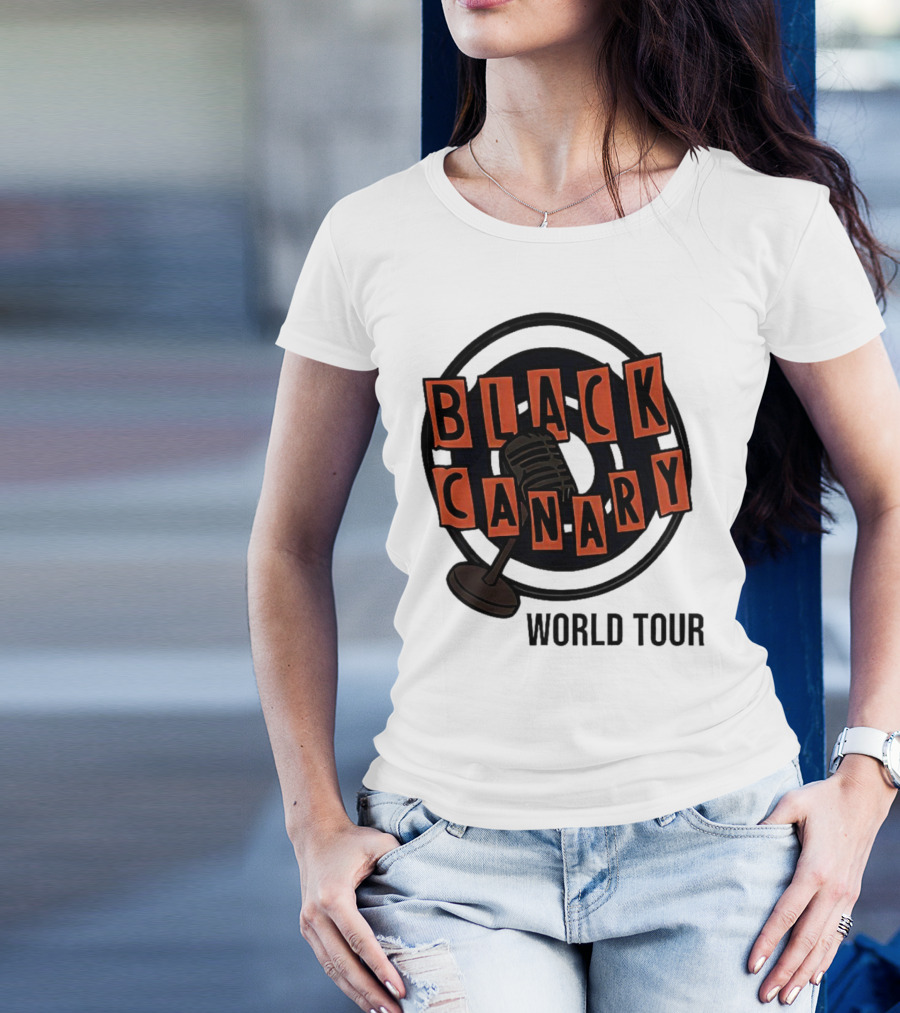 Black Canary World Tour Microphone Music T-Shirt