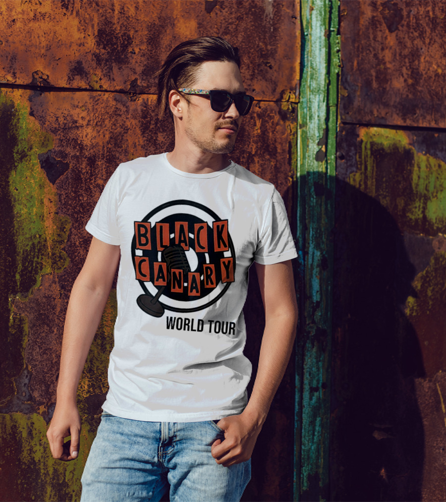 Black Canary World Tour Microphone Music T-Shirt