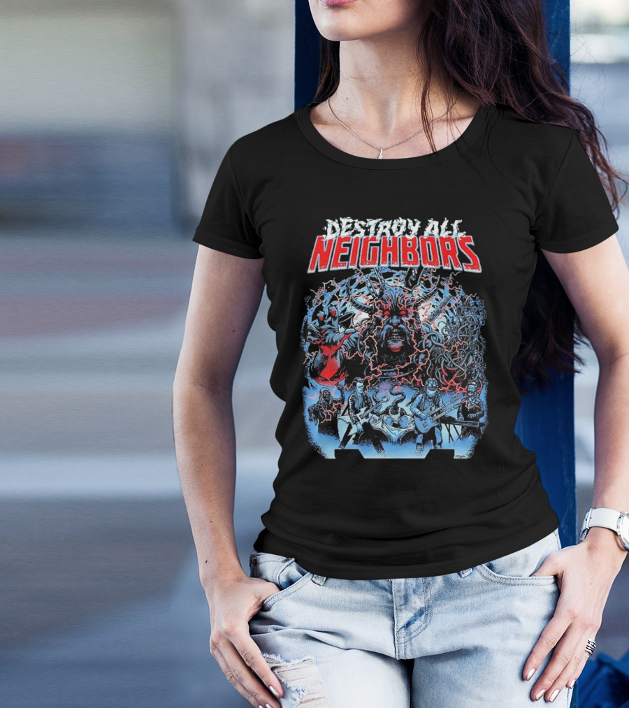 Destroy All Neighbors Monster Band Horror T-Shirt
