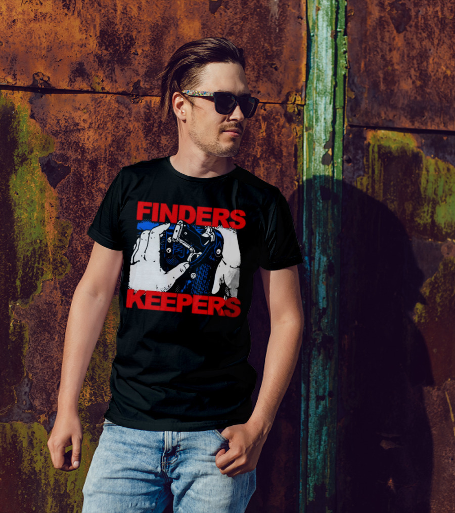 Finders Keepers Gun In Holster Pop T-Shirt