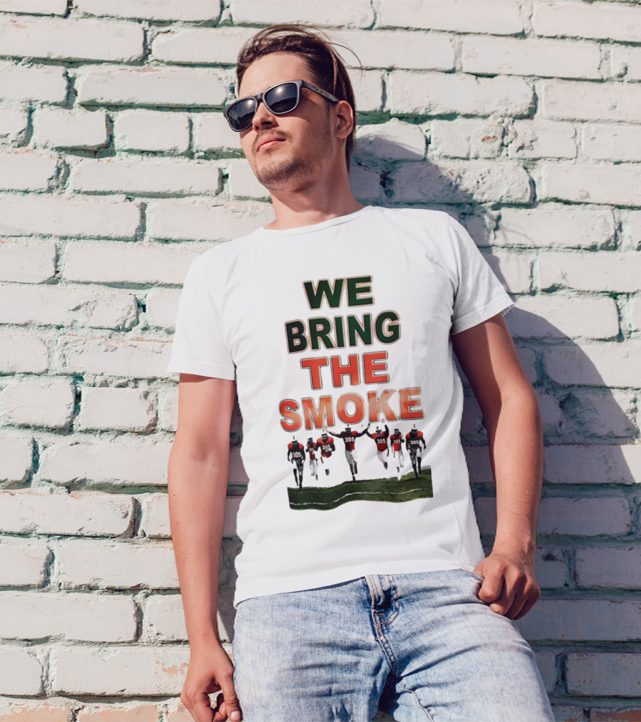 We Bring The Smoke Football Team Players Running With 305 Jerseys T-Shirt