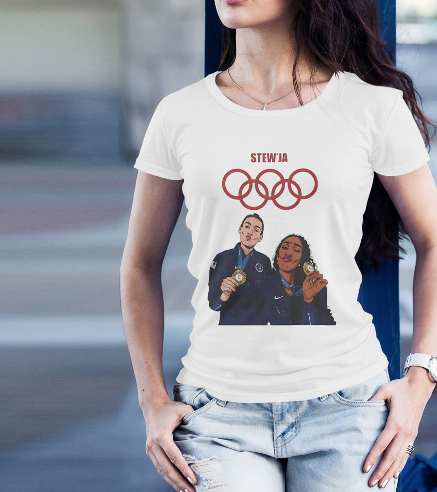 Stewja Olympic Rings A'Ja Wilson Breanna Stewart T-Shirt