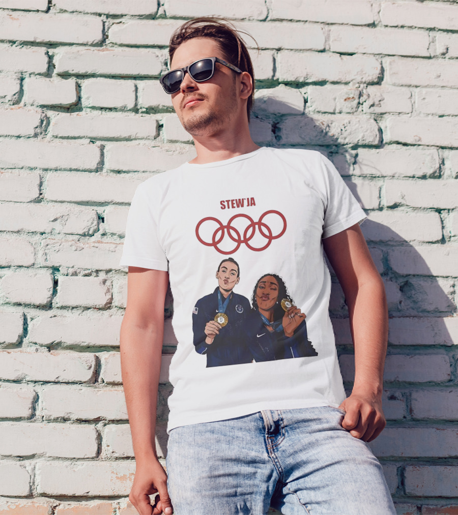 Stewja Olympic Rings A'Ja Wilson Breanna Stewart T-Shirt