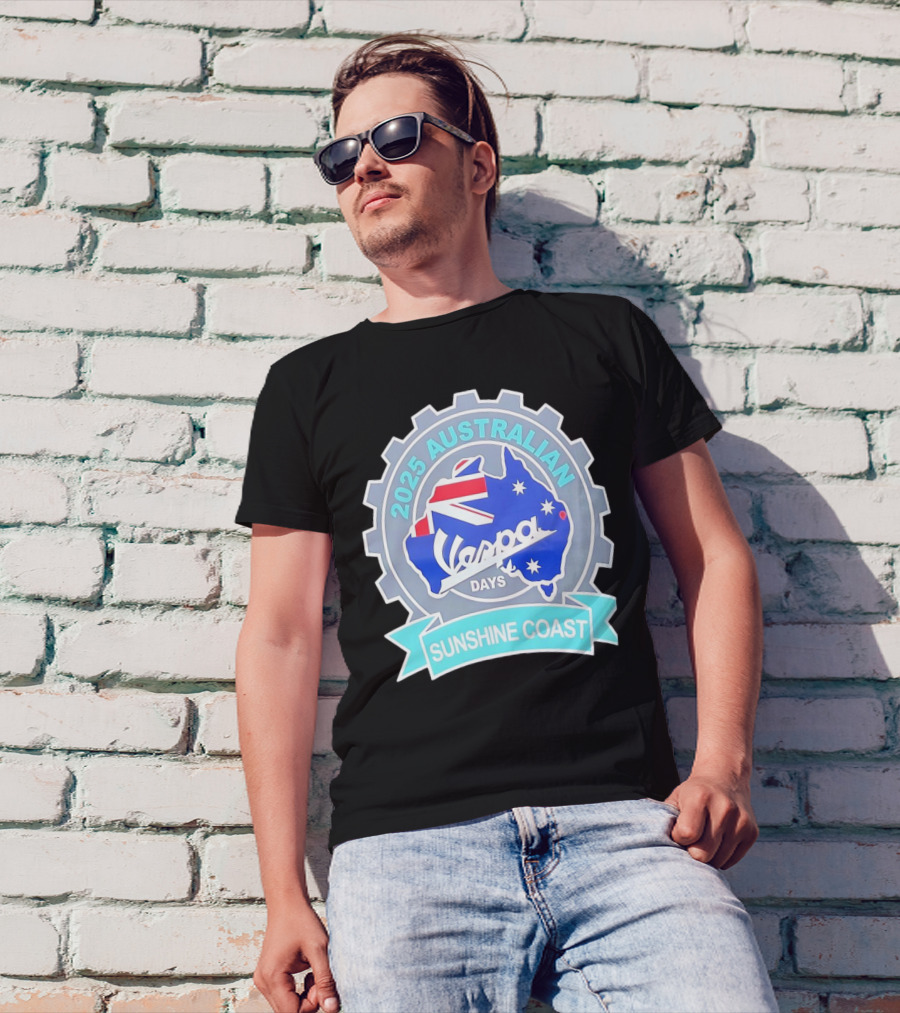 2025 Australian Sunshine Coast Vespa Days Australia Flag T-Shirt