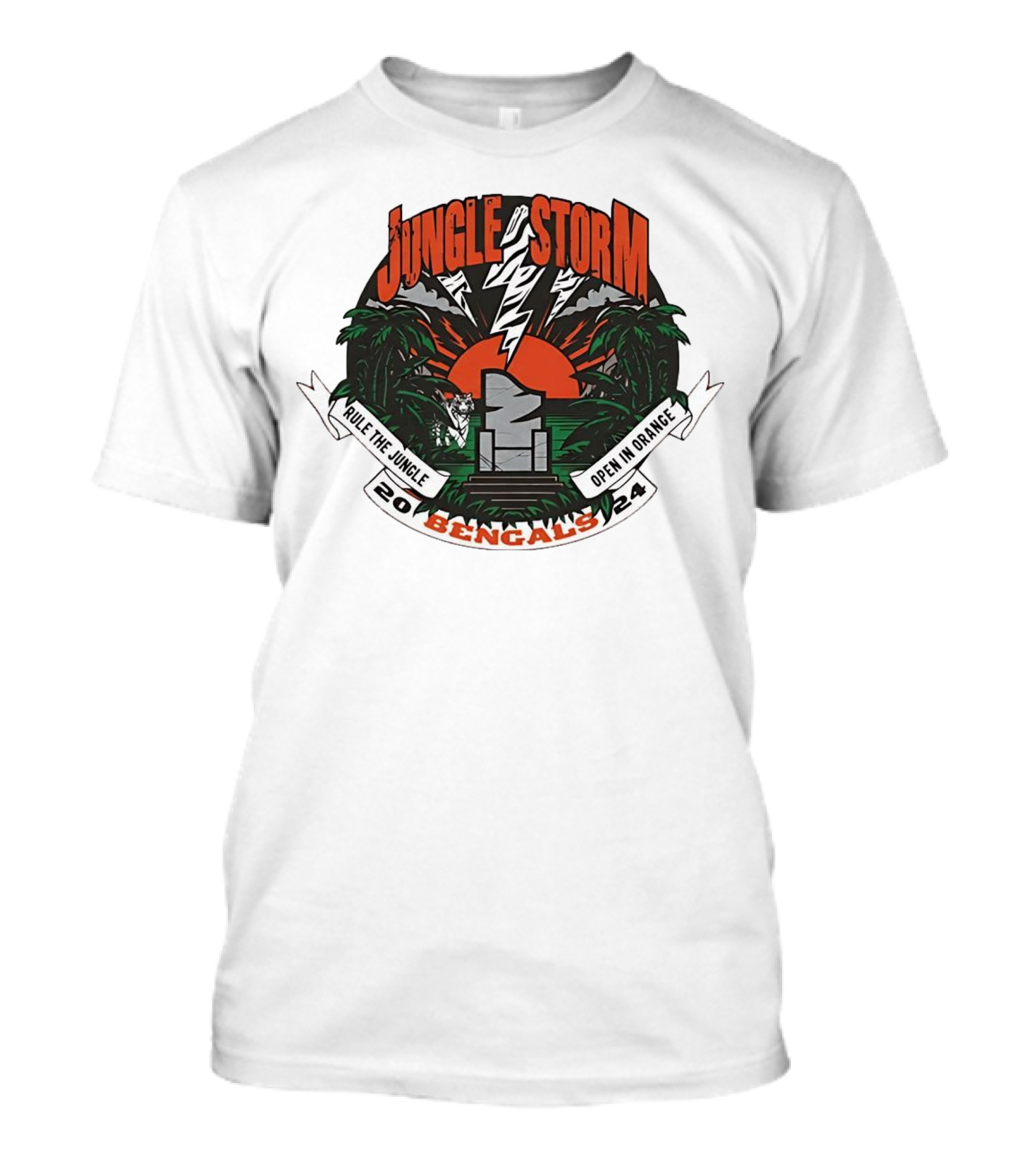 Jungle Storm Rule The Jungle Open In Orange 2024 Bengals T-Shirt