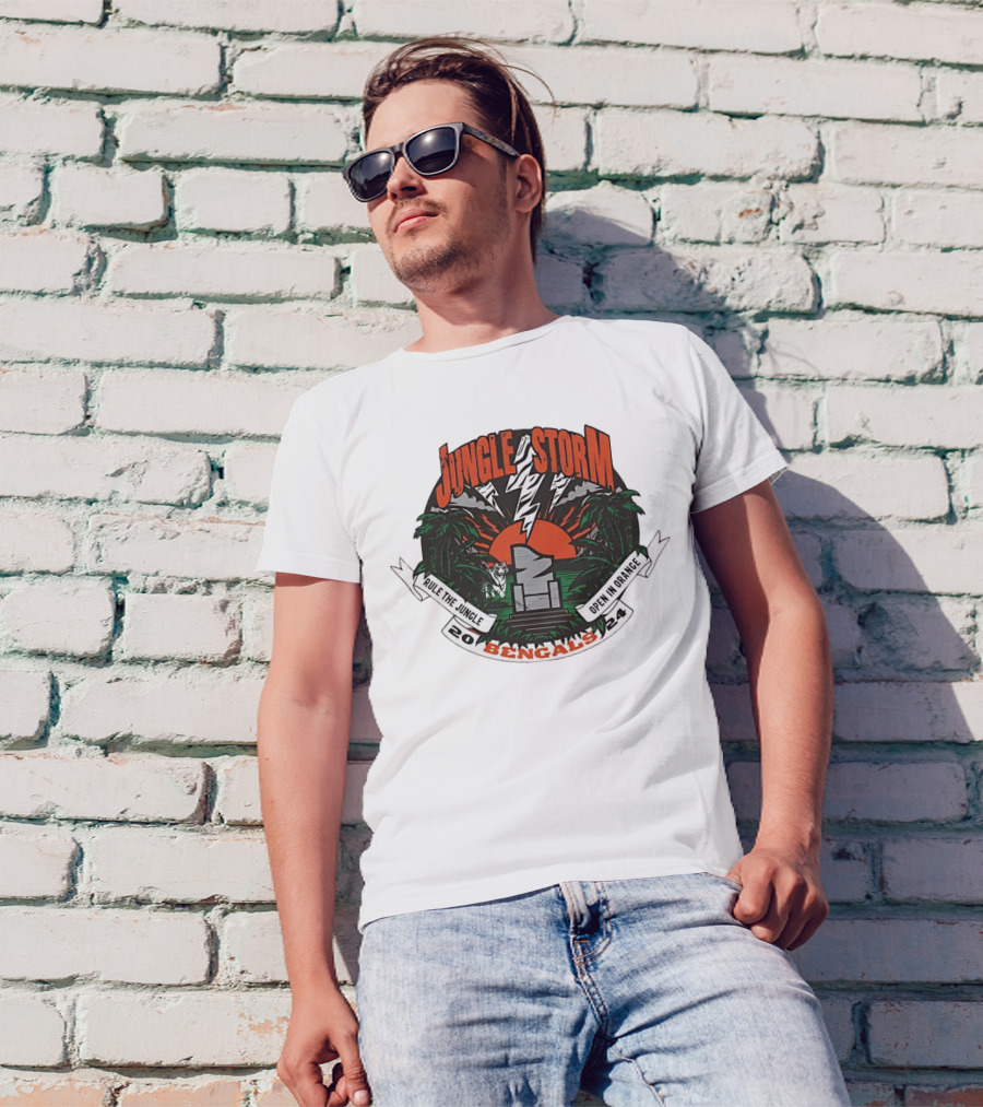 Jungle Storm Rule The Jungle Open In Orange 2024 Bengals T-Shirt