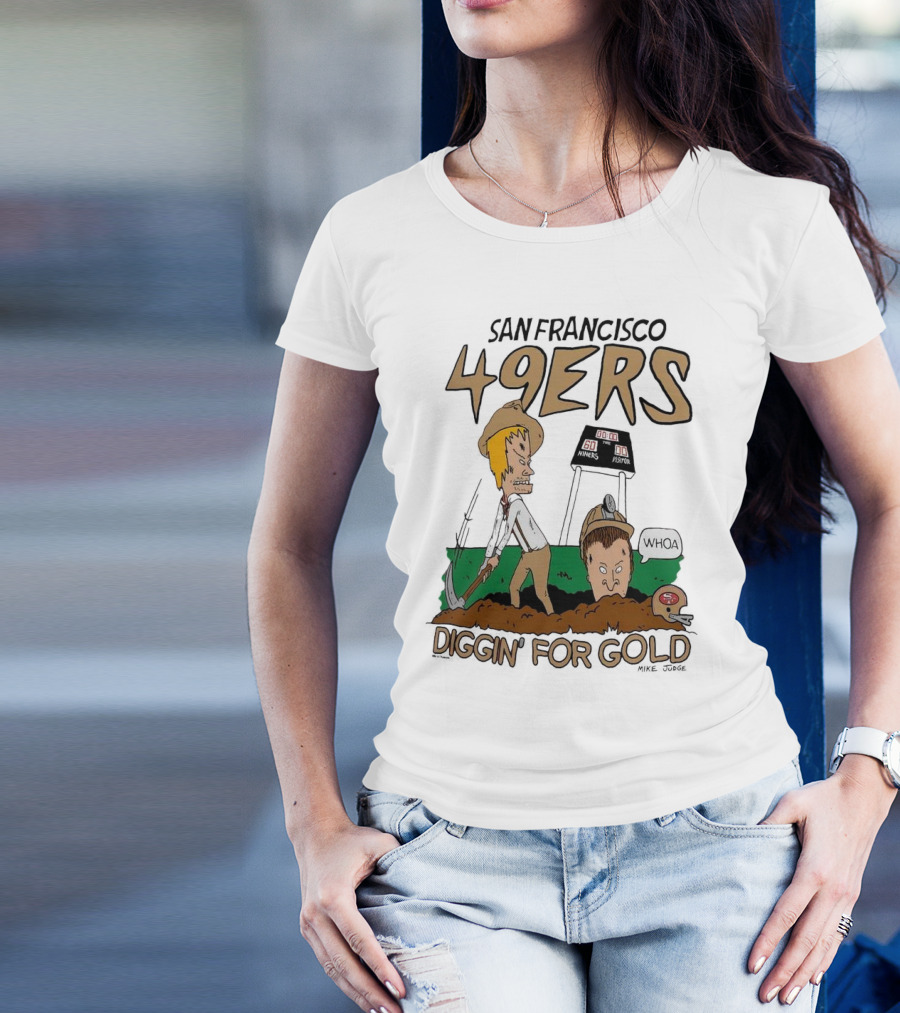 San Francisco 49ers Diggin' For Gold NFL X Beavis And Butt-Head T-Shirt