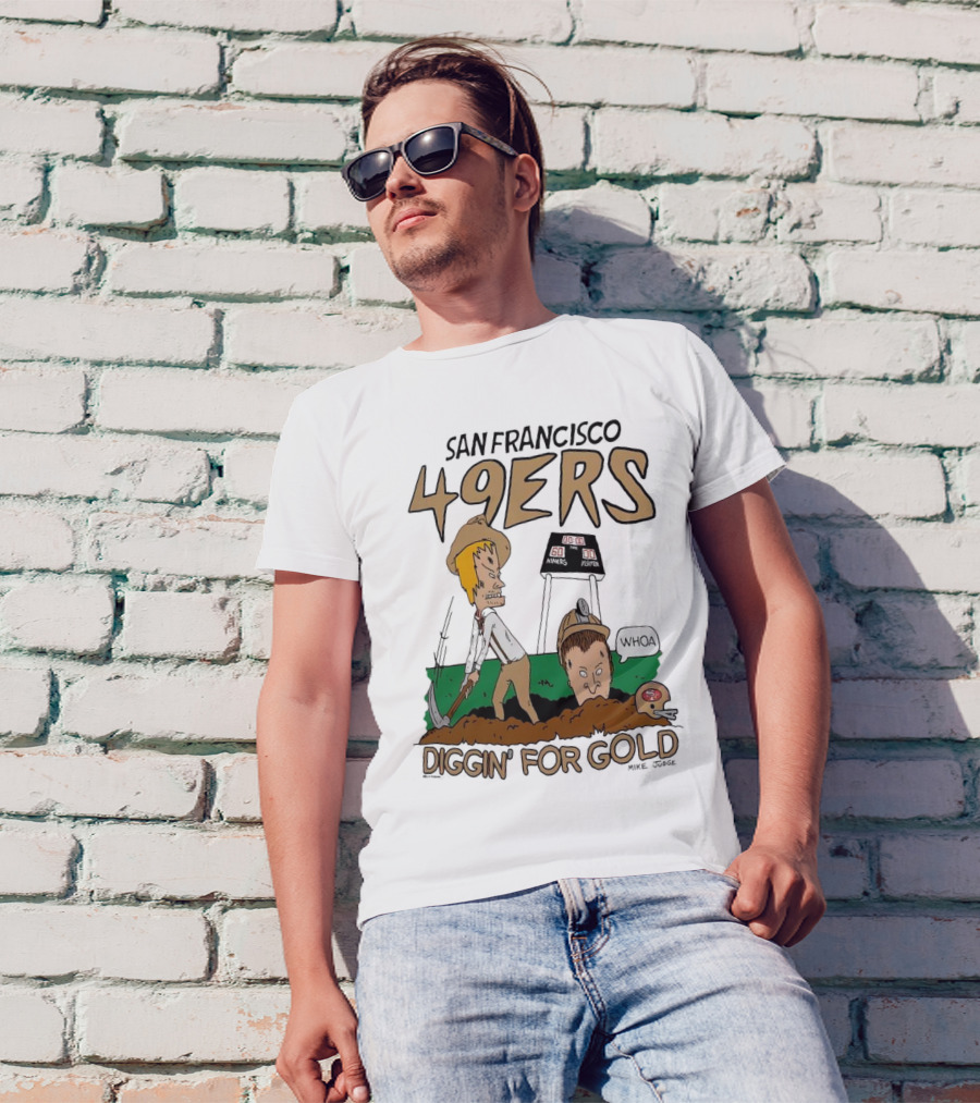 San Francisco 49ers Diggin' For Gold NFL X Beavis And Butt-Head T-Shirt