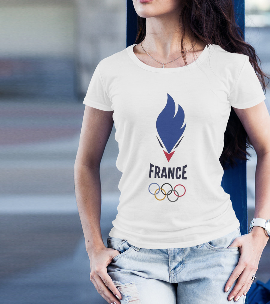 France Olympic Flame And Rings T-Shirt