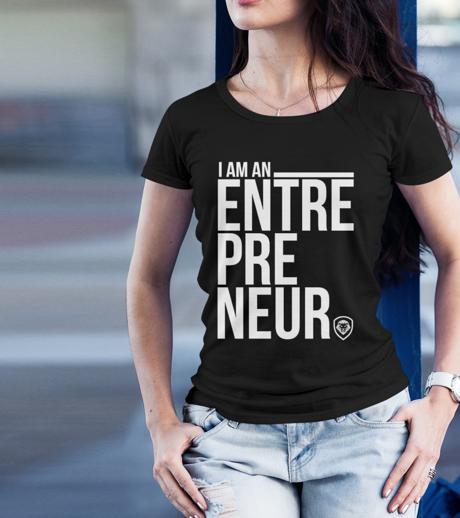 I Am An Entrepreneur Lion Shield Badge T-Shirt