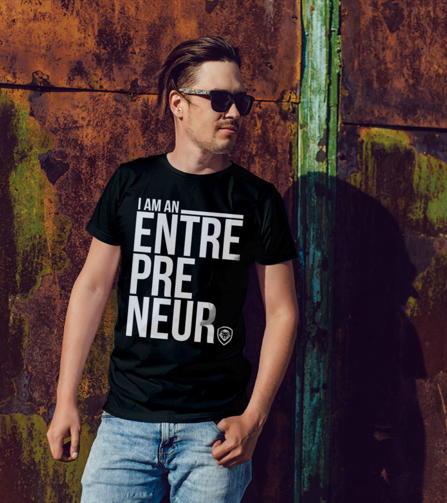 I Am An Entrepreneur Lion Shield Badge T-Shirt