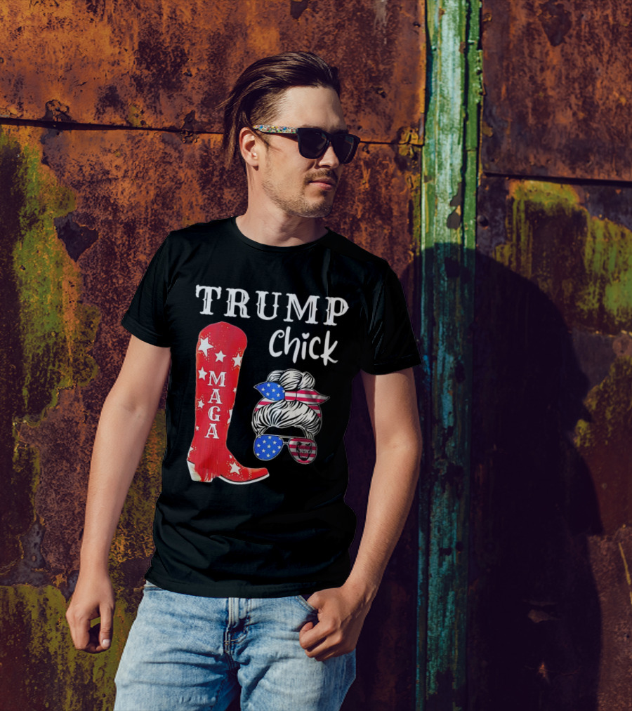 Trump Chick MAGA Stars And Stripes USA Flag T-Shirt