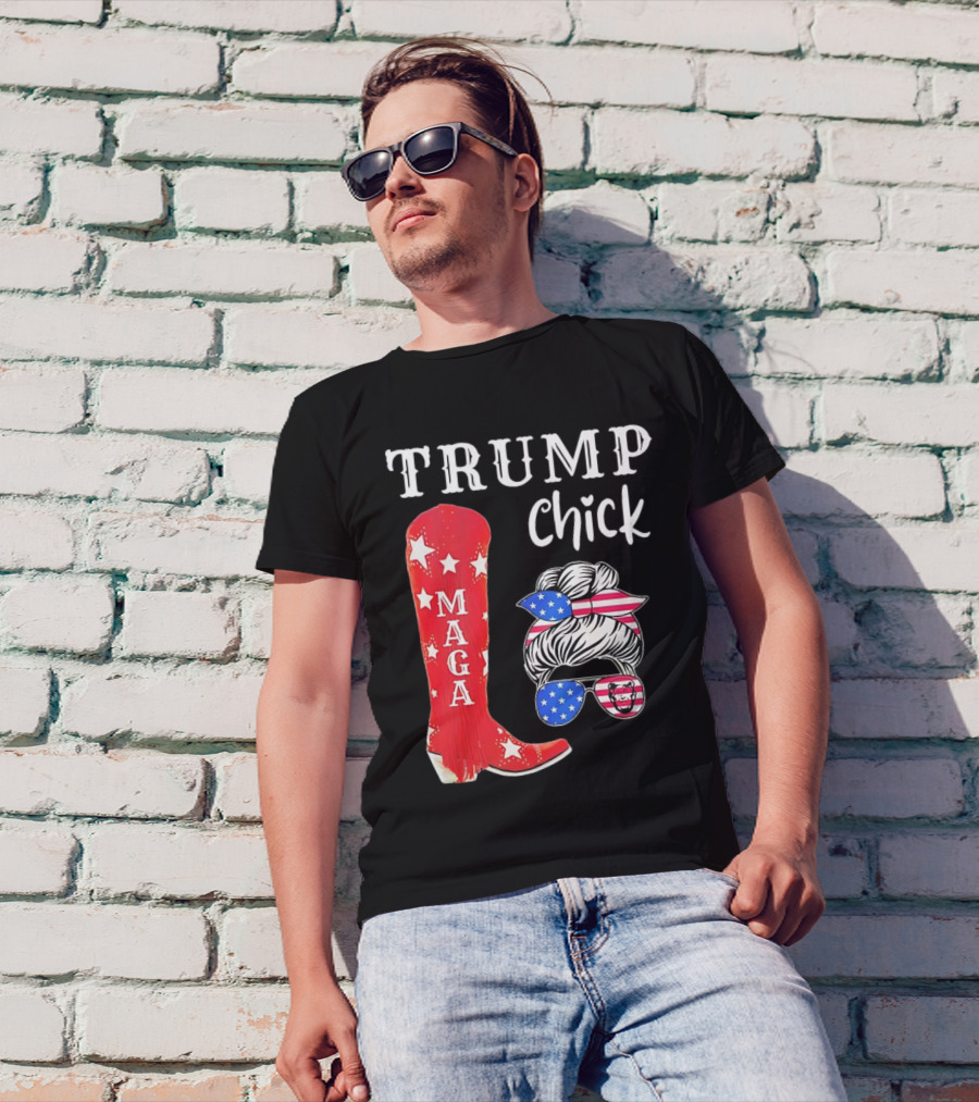 Trump Chick MAGA Stars And Stripes USA Flag T-Shirt