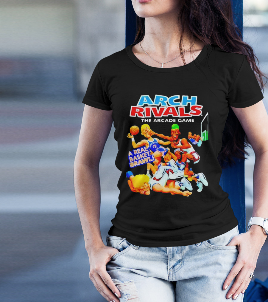 Arch Rivals Arcade Game A Real Basket Brawl Action Scene T-Shirt