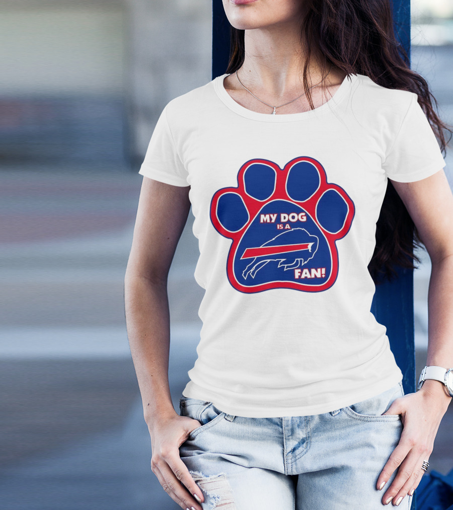 Buffalo Bills My Dog Is A Fan Paw Prints T-Shirt