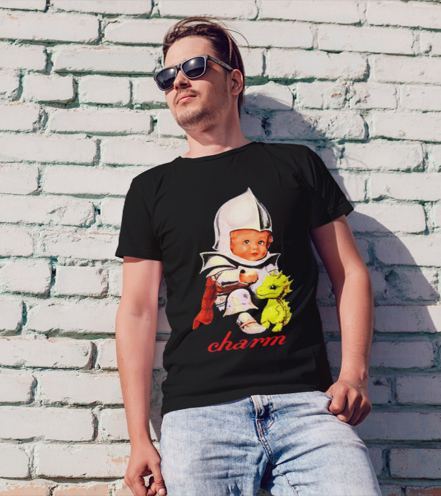 Claire Cottrill HQ Charm Dragon Knight Baby In Armor With Yellow Dragon T-Shirt