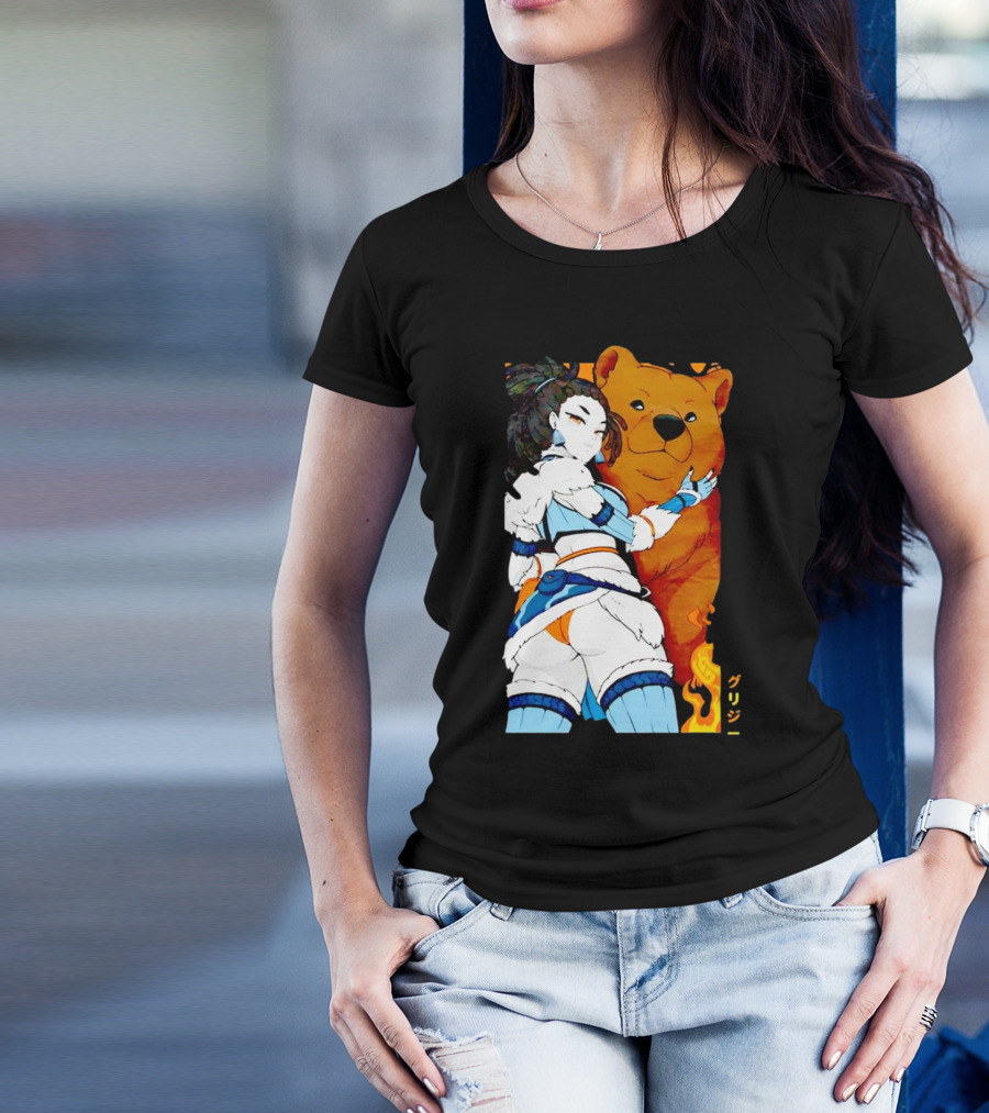 Grizzy X Gsupps Waifu Collab Anime Bear Fire T-Shirt