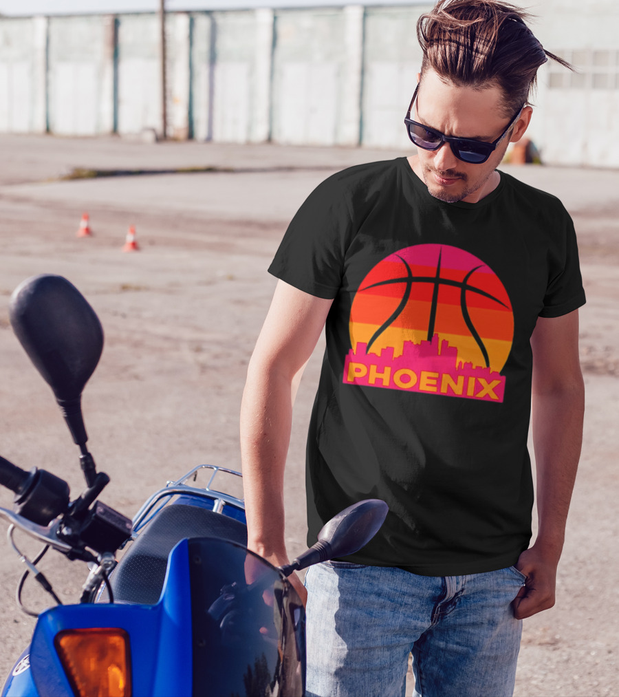 Phoenix Suns Sunset Basketball Skyline T-Shirt