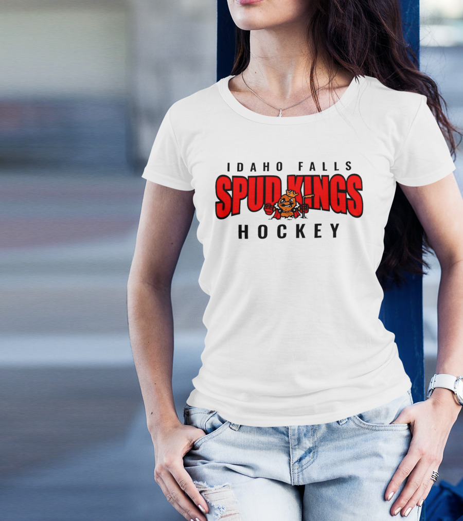 Idaho Falls Spud Kings Hockey Team Bold Red And Black T-Shirt