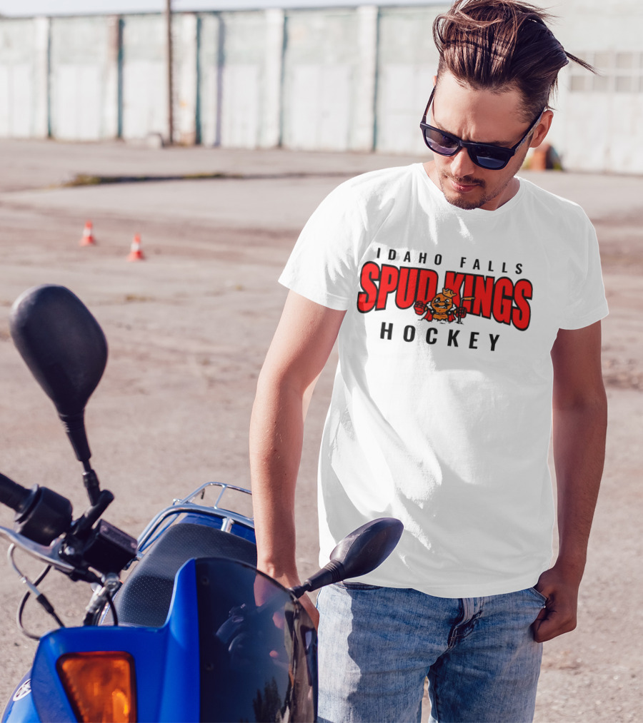 Idaho Falls Spud Kings Hockey Team Bold Red And Black T-Shirt