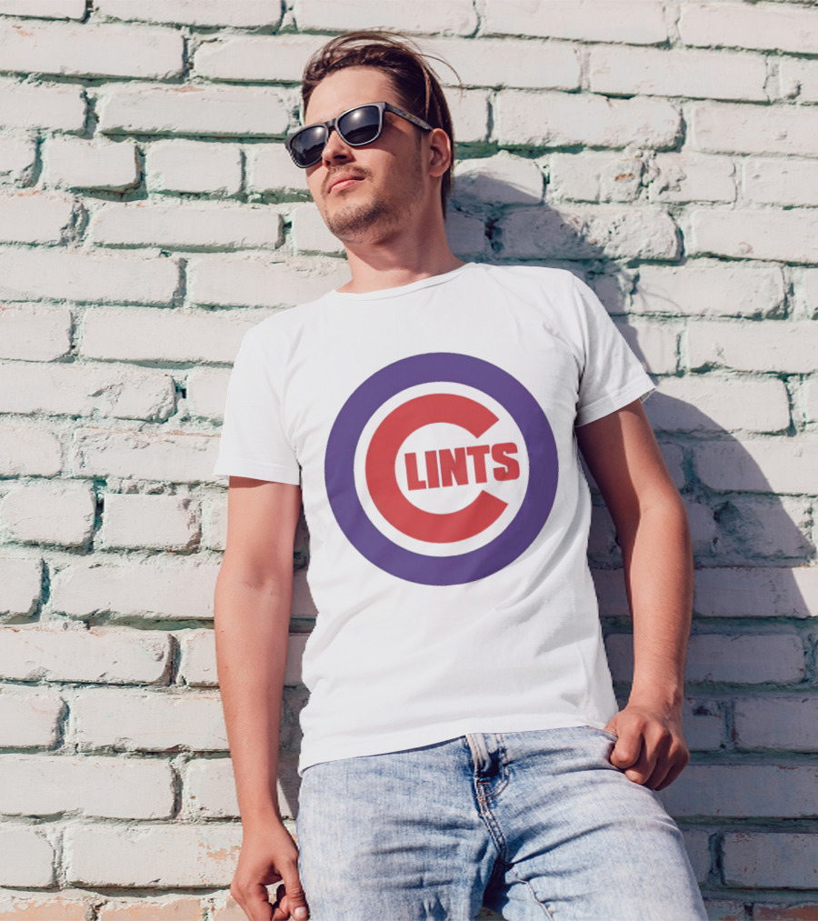 Clints Big C Chicago Cubs Logo Parody Purple Circle T-Shirt