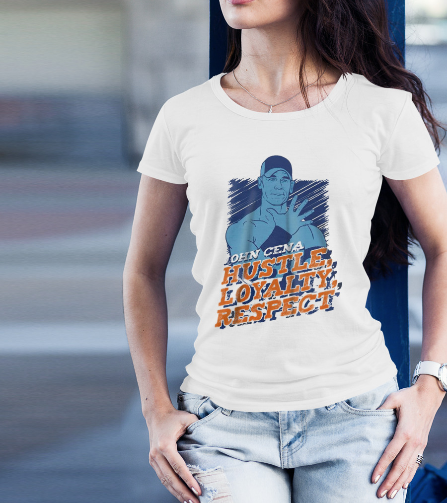 John Cena Hustle Loyalty Respect Blue Cap T-Shirt