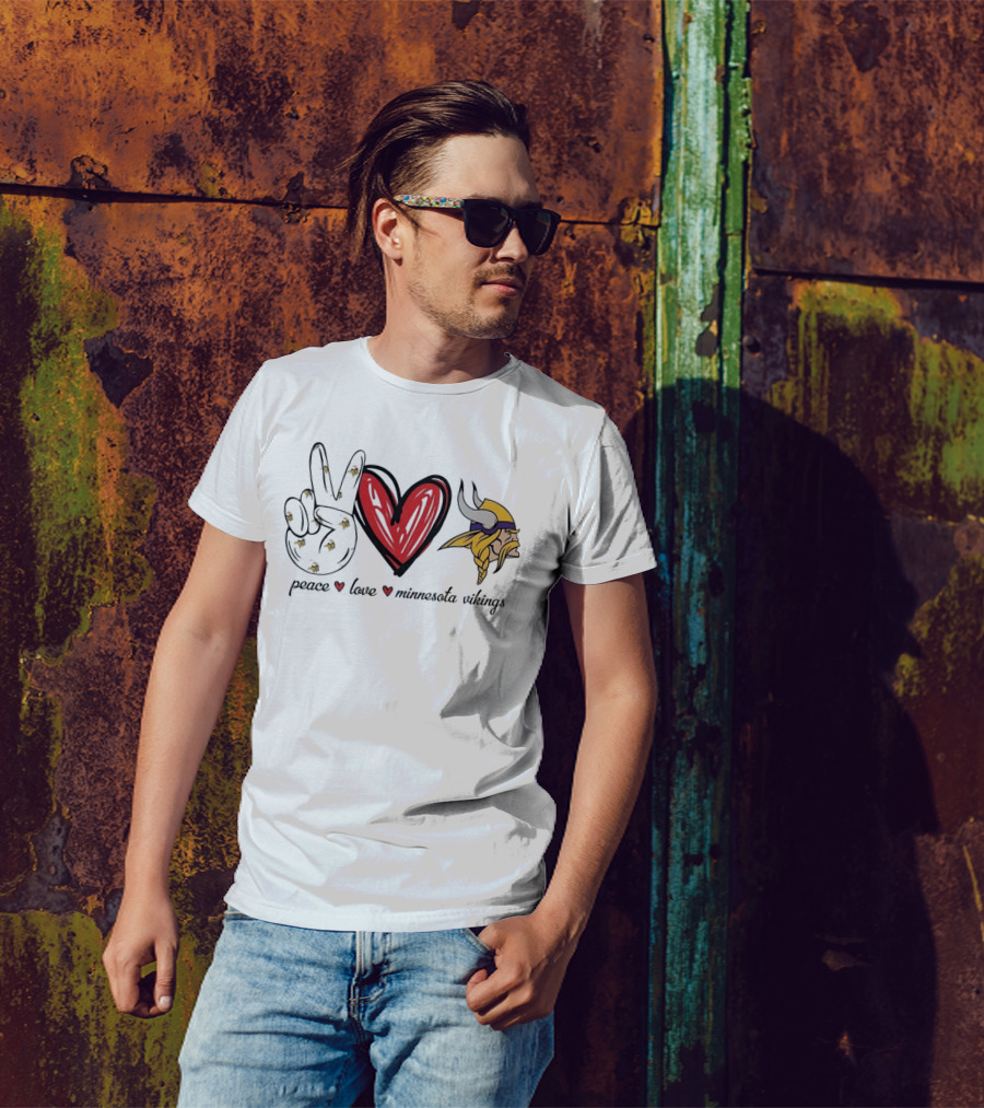 Peace Love Minnesota Vikings T-Shirt