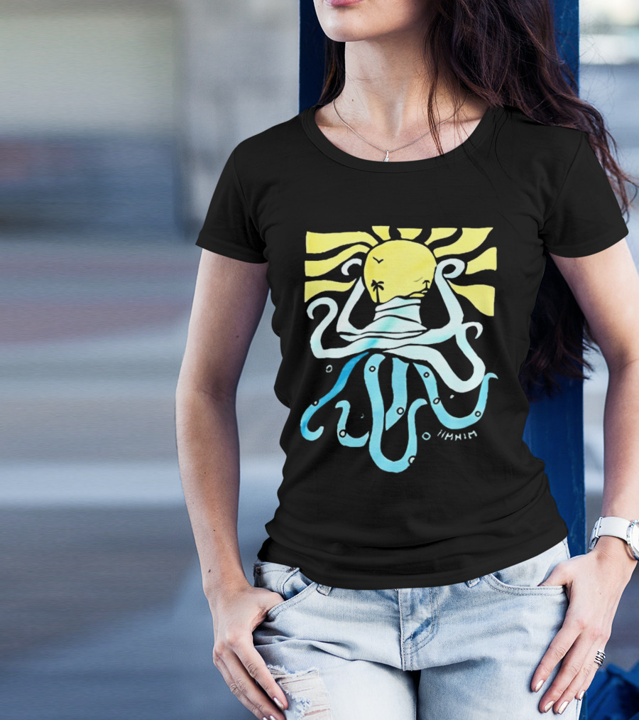 Mark Hoppus Octopus Sun Wave Palm Ocean Scene T-Shirt