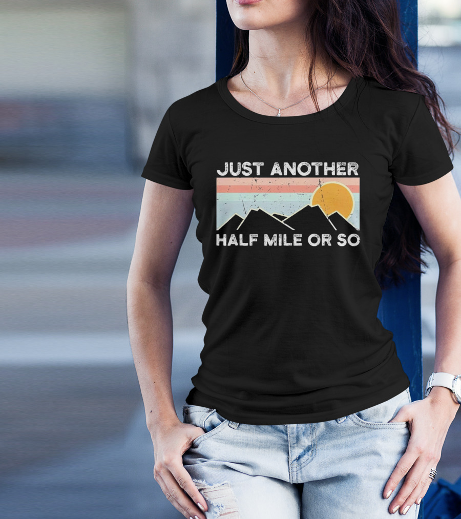 Just Another Half Mile Or So Vintage Mountains Sunset T-Shirt