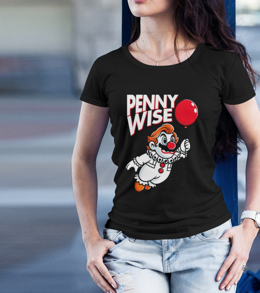 Pennywise Mario Mashup With Red Balloon T-Shirt