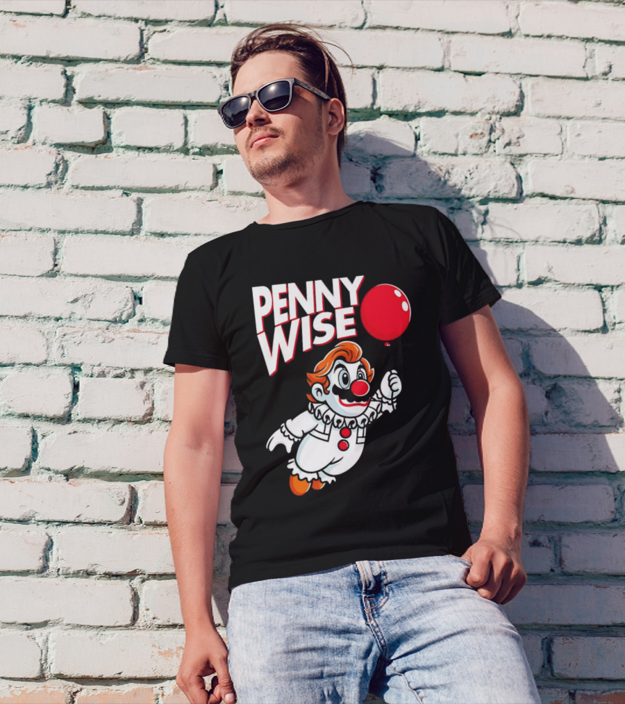 Pennywise Mario Mashup With Red Balloon T-Shirt