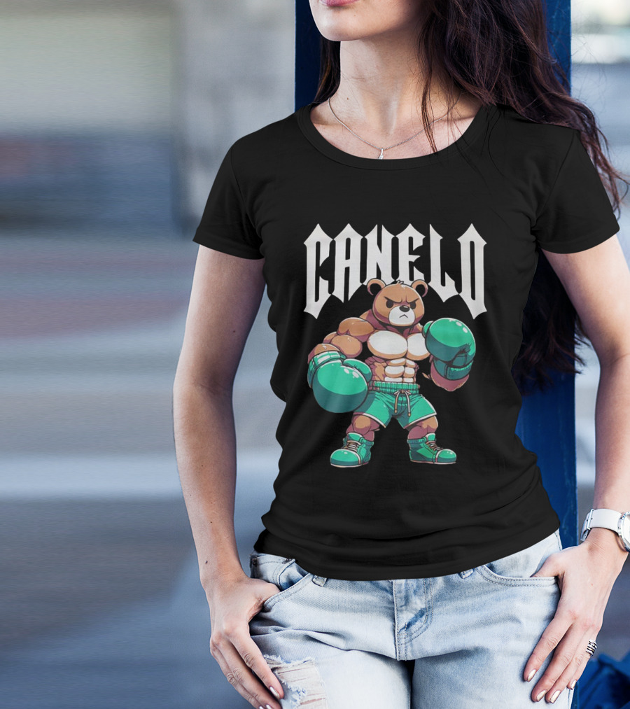 Canelo Bear Boxer Gloves Cartoon T-Shirt