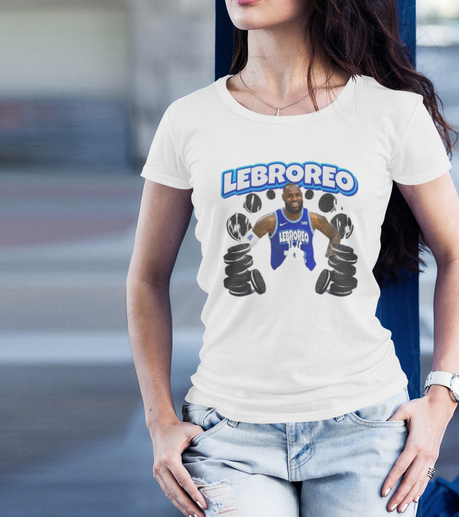 LeBrOreo LeBron James Blue Basketball Jersey Oreo Cookies T-Shirt