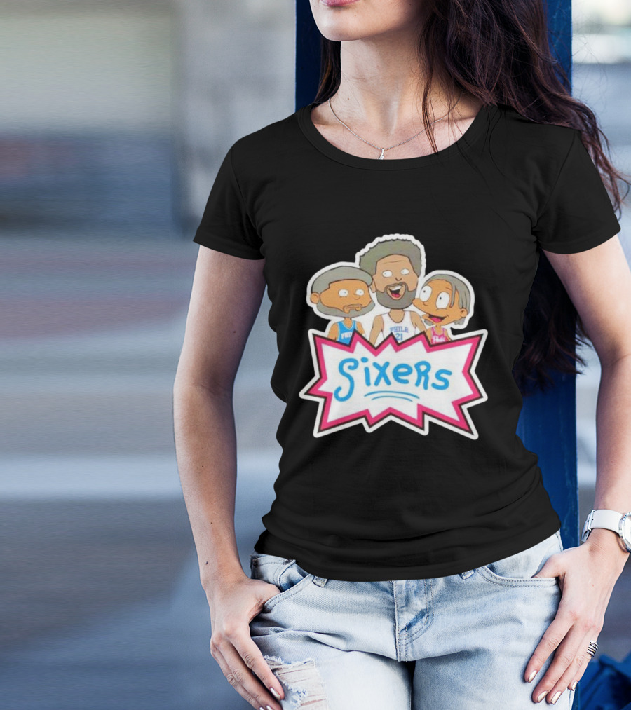 Sixers Rugrats Inspired Philadelphia 76ers Cartoon Crossover T-Shirt