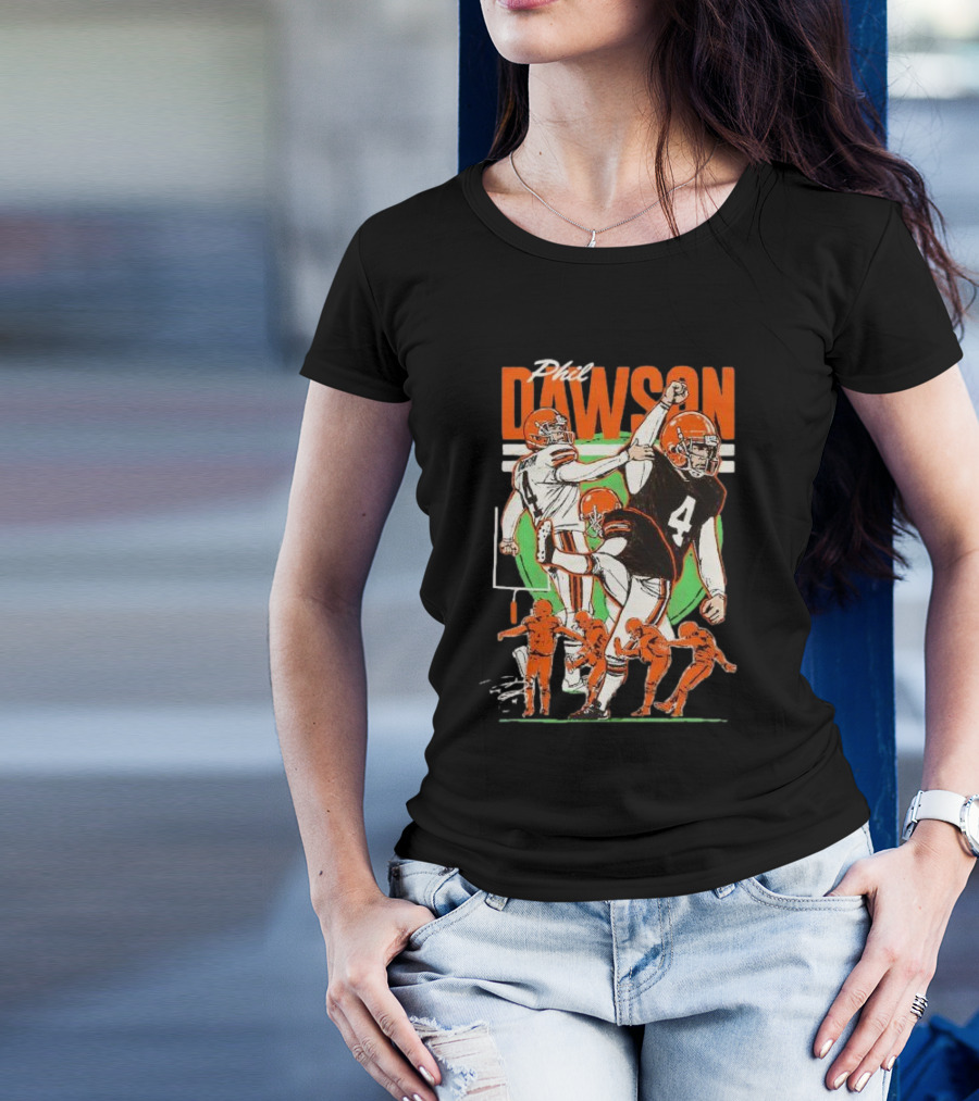 Phil Dawson Cleveland Browns Vintage Signature Football T-Shirt