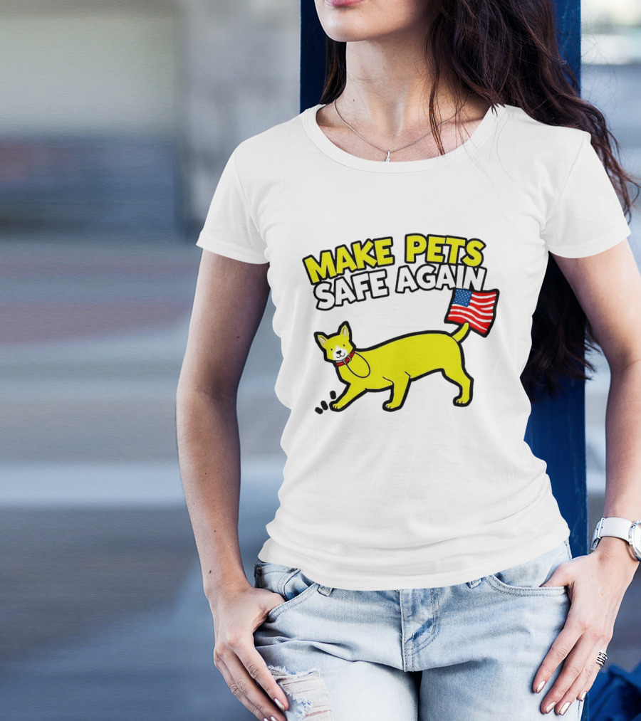 Make Pets Safe Again US Flag Dog Tail T-Shirt