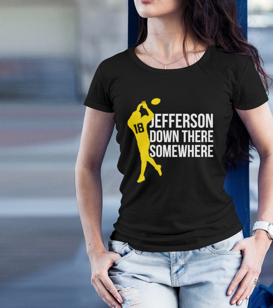 Minnesota Vikings Jefferson Down There Somewhere 18 Football T-Shirt