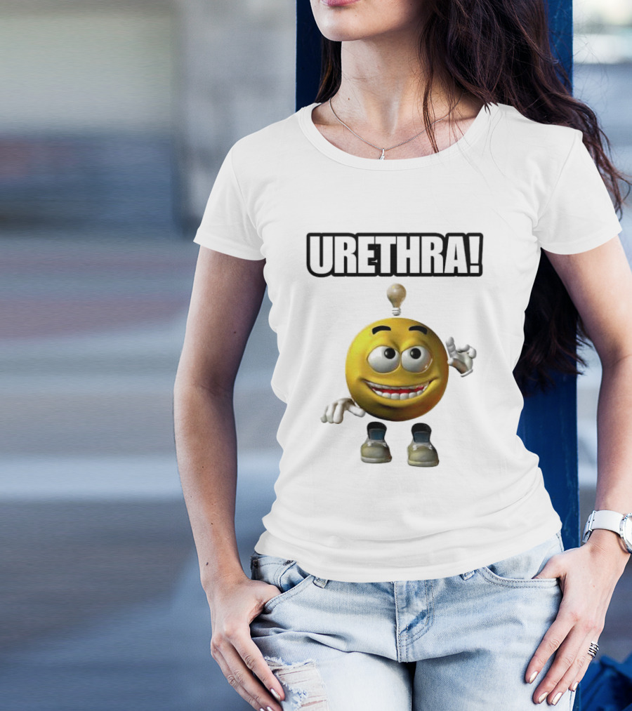 Urethra Eureka Smiling Emoji With Lightbulb Moment T-Shirt