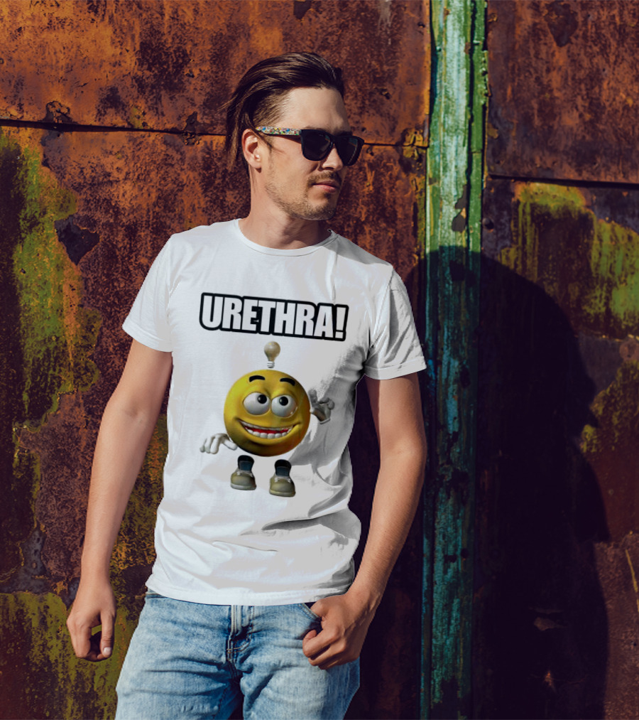 Urethra Eureka Smiling Emoji With Lightbulb Moment T-Shirt