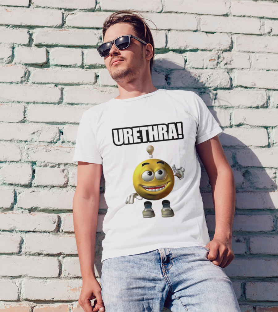 Urethra Eureka Smiling Emoji With Lightbulb Moment T-Shirt