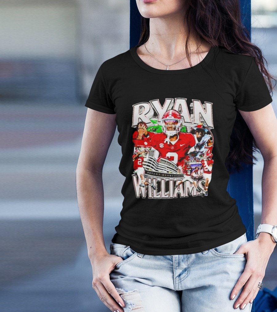 Ryan Williams Alabama Crimson Tide Bryant Denny Stadium Vintage Football Collage T-Shirt