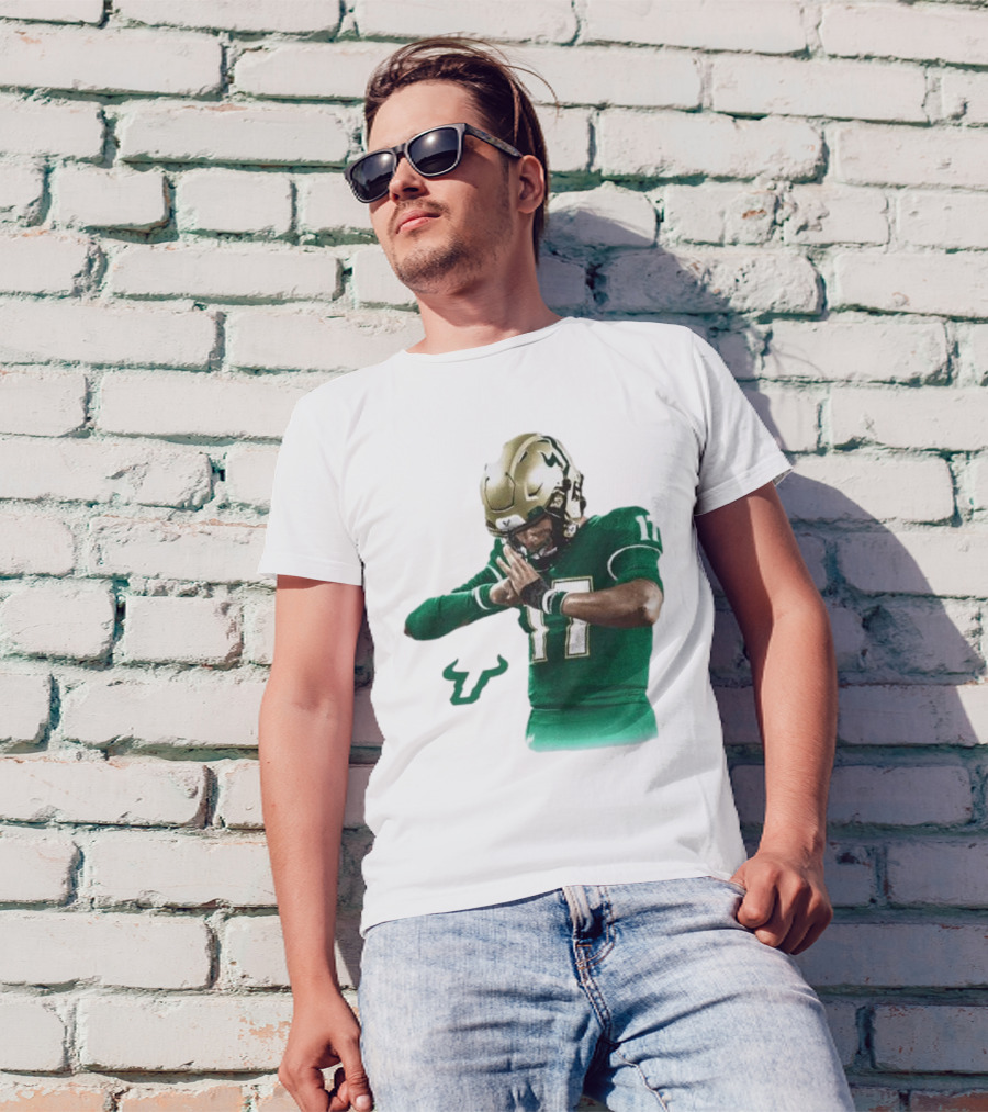 Byrum Brown South Florida Bulls Football 17 Green Jersey T-Shirt