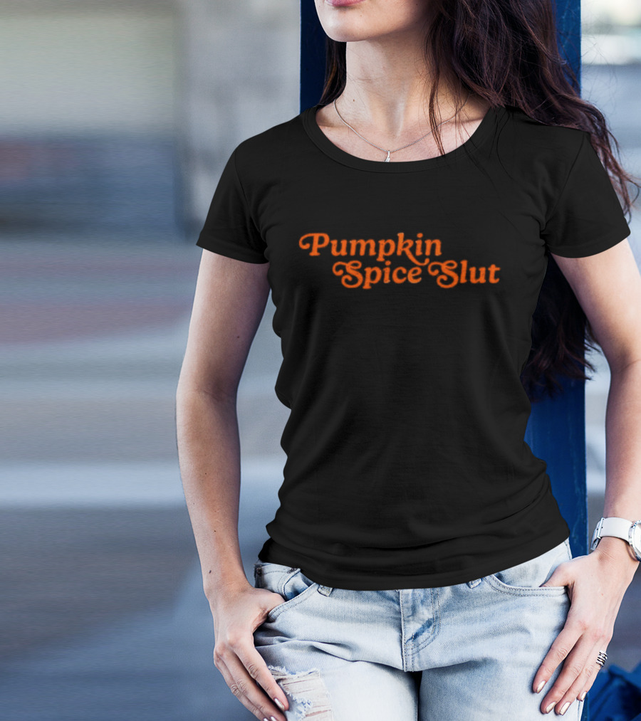 Pumpkin Spice Slut Retro Font Fall Humor T-Shirt
